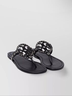 Tory Burch Eyelet embellished Miller sandals Black Leather